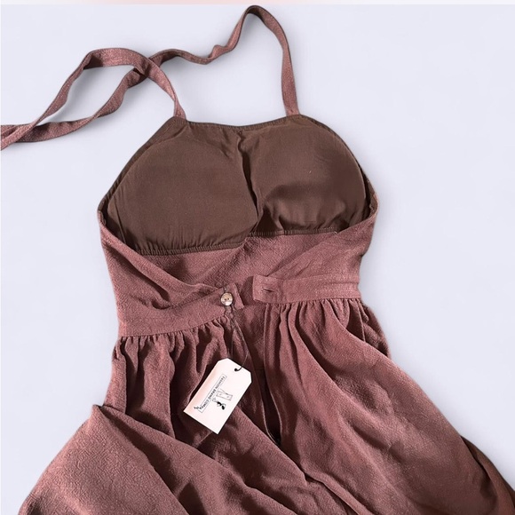 SOLD: NWT Fashion Brand Company Brown Linen Apron Dress - Picture 7 of 7